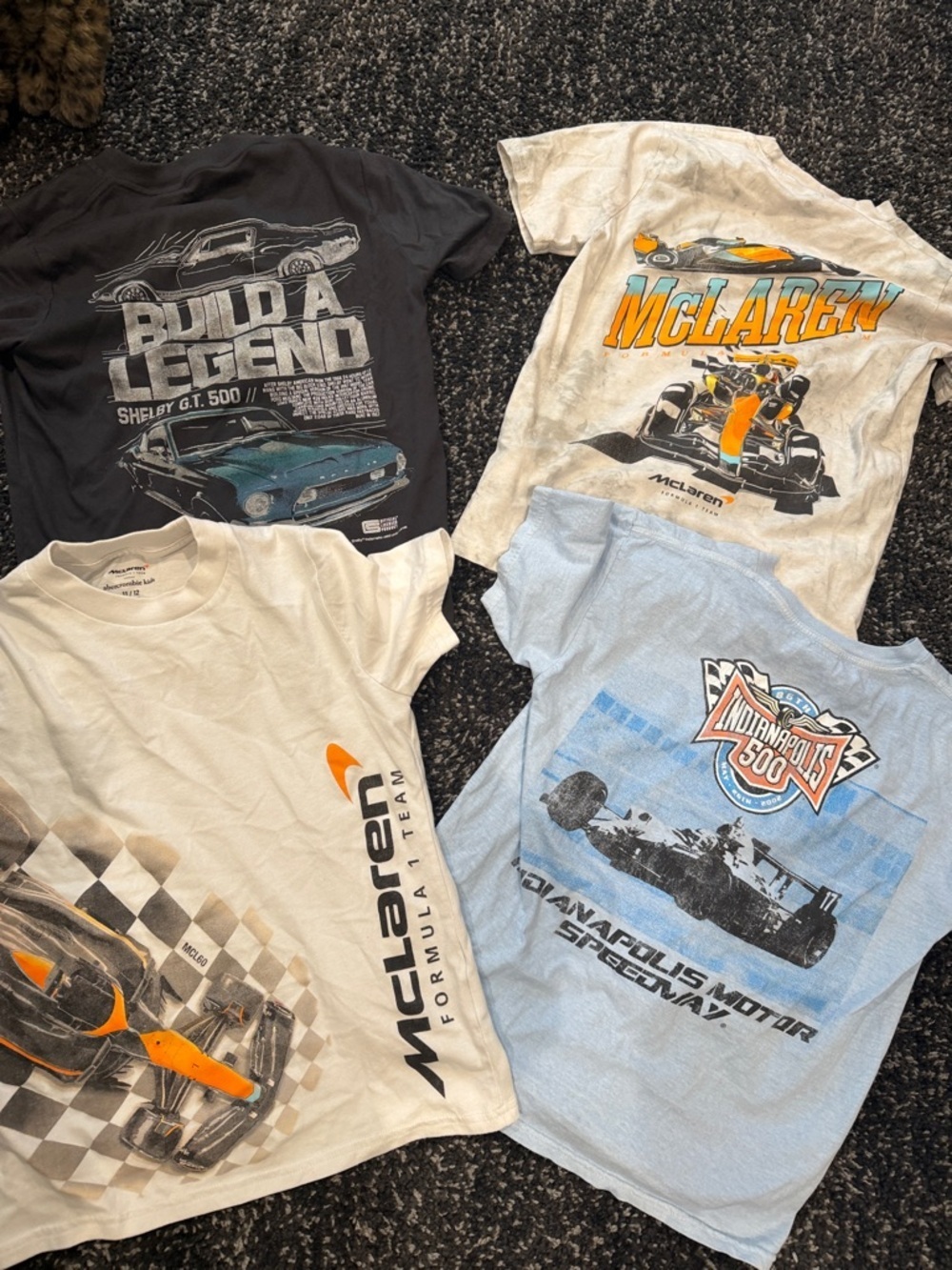 abercrombie kids Racing Graphic Tees Qty 4 - Black, White, Light Blue, Gray
